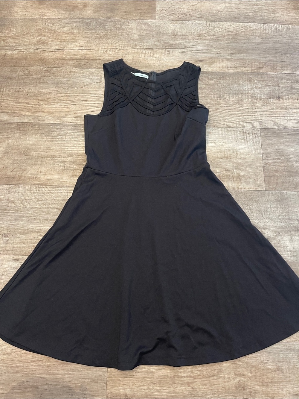 Maurices Black Sleeveless Fit-and-Flare Dress with Braided Yoke
